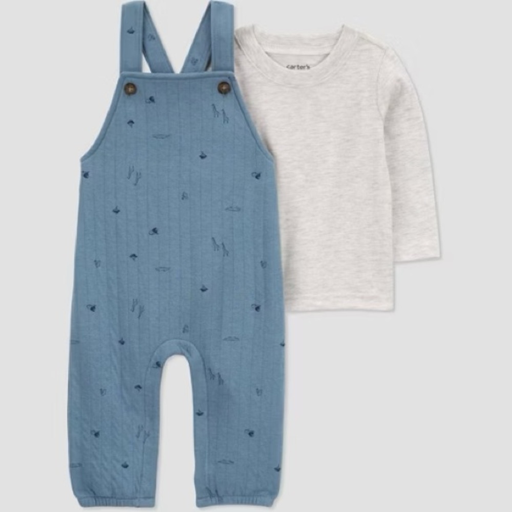 Newborn carters blue overall set